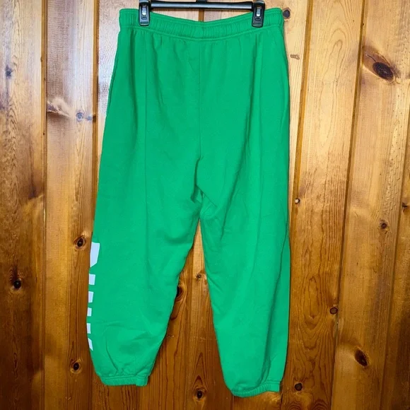PINK Victoria's Secret Vibrant Green Joggers size large loose fitting sweatpants - Picture 5 of 5